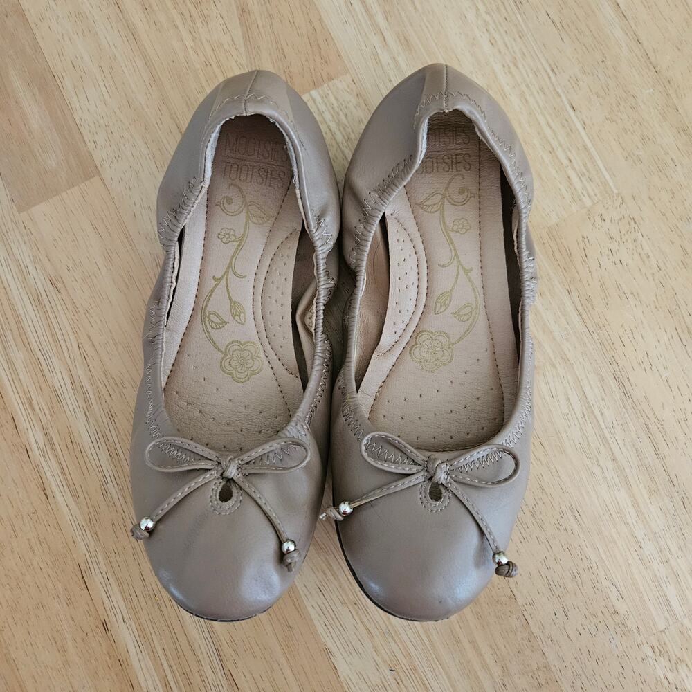Mootsies Tootsies Cameo Ballet Flat Tan Sz 7.5M